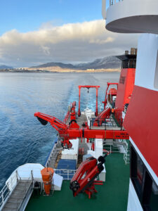 View as Maria S. Merian leaves port